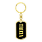 Tricia v02 - Luxury Dog Tag Keychain