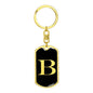 Initial B v2a - Luxury Dog Tag Keychain