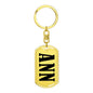 Ann v01 - Luxury Dog Tag Keychain