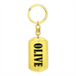 Olive v01 - Luxury Dog Tag Keychain