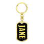 Jane v02 - Luxury Dog Tag Keychain