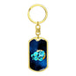 Zodiac Sign Aquarius - Luxury Dog Tag Keychain