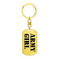 Army Girl - Luxury Dog Tag Keychain
