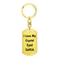Love My Crystal Eyed Catfish - Luxury Dog Tag Keychain
