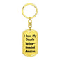 Love My Double Yellow-Headed Amazon - Luxury Dog Tag Keychain