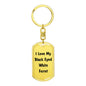 Love My Black Eyed White Ferret - Luxury Dog Tag Keychain
