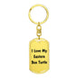 Love My Eastern Box Turtle - Luxury Dog Tag Keychain