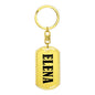 Elena v01 - Luxury Dog Tag Keychain
