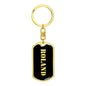 Roland v3 - Luxury Dog Tag Keychain