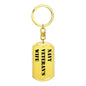 Navy Veteran's Wife - Luxury Dog Tag Keychain