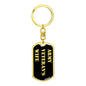 Army Veteran's Wife v2 - Luxury Dog Tag Keychain