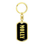 Molly v02 - Luxury Dog Tag Keychain