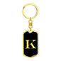 Initial K v2a - Luxury Dog Tag Keychain