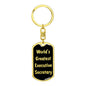 World's Greatest Executive Secretary v2 - Luxury Dog Tag Keychain