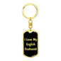 Love My English Foxhound v5 - Luxury Dog Tag Keychain