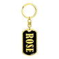 Rose v02 - Luxury Dog Tag Keychain