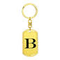 Initial B v1a - Luxury Dog Tag Keychain