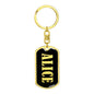 Alice v02 - Luxury Dog Tag Keychain