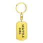 Seattle Girl v4 - Luxury Dog Tag Keychain