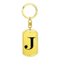 Initial J v1a - Luxury Dog Tag Keychain