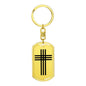 Stylized Cross - Luxury Dog Tag Keychain