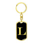 Initial L v2a - Luxury Dog Tag Keychain