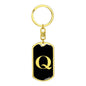 Initial Q v2a - Luxury Dog Tag Keychain