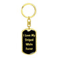 Love My Striped White Ferret v2 - Luxury Dog Tag Keychain