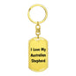 Love My Australian Shepherd v4 - Luxury Dog Tag Keychain