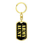 Army Aunt v2 - Luxury Dog Tag Keychain