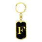 Initial F v2a - Luxury Dog Tag Keychain