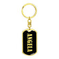 Angela v02 - Luxury Dog Tag Keychain