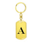 Initial A v1a - Luxury Dog Tag Keychain