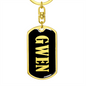 Gwen v02 - Luxury Dog Tag Keychain