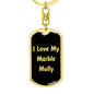Love My Marble Molly v2 - Luxury Dog Tag Keychain