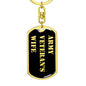 Army Veteran's Wife v2 - Luxury Dog Tag Keychain