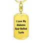 Love My Alabama Red-Bellied Turtle - Luxury Dog Tag Keychain
