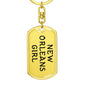 New Orleans Girl v4 - Luxury Dog Tag Keychain