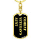 Combat Veteran's Aunt v2 - Luxury Dog Tag Keychain