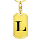 Initial L v1a - Luxury Dog Tag Keychain