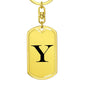 Initial Y v1a - Luxury Dog Tag Keychain