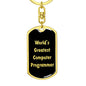 World's Greatest Computer Programmer v2 - Luxury Dog Tag Keychain