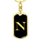 Initial N v2a - Luxury Dog Tag Keychain