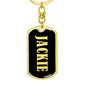 Jackie v02 - Luxury Dog Tag Keychain