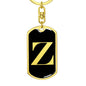 Initial Z v2a - Luxury Dog Tag Keychain