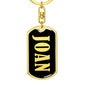 Joan v02 - Luxury Dog Tag Keychain