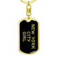 New York City Girl v5 - Luxury Dog Tag Keychain