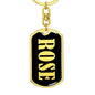 Rose v02 - Luxury Dog Tag Keychain