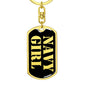 Navy Girl v2 - Luxury Dog Tag Keychain