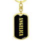Angelica v02 - Luxury Dog Tag Keychain